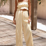 Two-piece Outfits Frill Cami Top & Pants Sets
