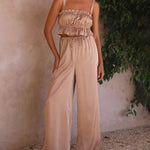 Two-piece Outfits Frill Cami Top & Pants Sets