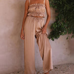 Two-piece Outfits Frill Cami Top & Pants Sets