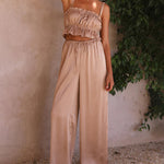 Two-piece Outfits Frill Cami Top & Pants Sets