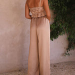 Two-piece Outfits Frill Cami Top & Pants Sets