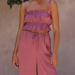 Two-piece Outfits Frill Cami Top & Pants Sets