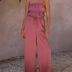 Two-piece Outfits Frill Cami Top & Pants Sets