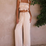 Two-piece Outfits Frill Cami Top & Pants Sets