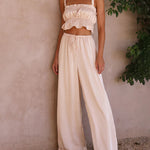 Two-piece Outfits Frill Cami Top & Pants Sets