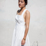 Solid Color Sleeveless Backless Midi Dress