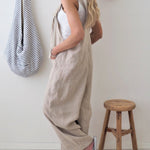 Retro Dungarees Summer Pants Jumpsuits Overalls Playsuit Bib Pants Linen Casual Loose Jumpsuit