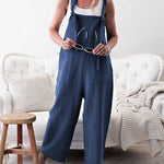 Retro Dungarees Summer Pants Jumpsuits Overalls Playsuit Bib Pants Linen Casual Loose Jumpsuit