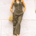 Tank Top Wide Leg Pants Suit