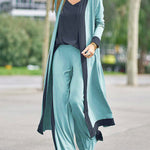 Nadorine Women's Cardigan Sets 3 Piece Pants Suits Dressy Casual Long Sleeve Lounge Sets Loose Fit Pajamas Set