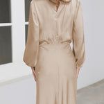 Satin Long-Sleeved Loose Fit Dress Elegant Evening Party Dresses