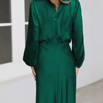 Satin Long-Sleeved Loose Fit Dress Elegant Evening Party Dresses