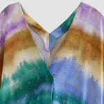 V-neck Short-sleeved Loose Tie Dye Caftan Dress