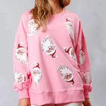 Nadorine Christmas Sequin Santa French Terry Sweatshirt
