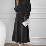 Elegant Knitted Two Pieces Sets One-shoulder Sweater Top Elastic Waist Fishtail Skirt