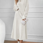 Elegant Knitted Two Pieces Sets One-shoulder Sweater Top Elastic Waist Fishtail Skirt