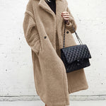 Loose Lamb-wool Coat Teddy Fur Lapel Mid-length Plush Coat