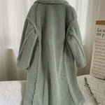 Loose Lamb-wool Coat Teddy Fur Lapel Mid-length Plush Coat