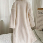 Loose Lamb-wool Coat Teddy Fur Lapel Mid-length Plush Coat