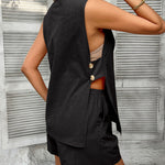 Nadorine Cotton Vest Sleeveless Shorts Two Piece Set