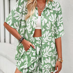 Print Contrast Drawstring 2-Piece Set