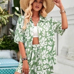 Print Contrast Drawstring 2-Piece Set