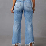 Nadorine Distressed High Waist Straight Jeans