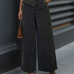 Nadorine Button Sleeveless Jeans Denim Set