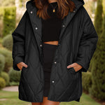 Nadorine Chic Quilted Hooded Jacket Coat