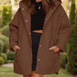 Nadorine Chic Quilted Hooded Jacket Coat