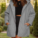 Nadorine Chic Quilted Hooded Jacket Coat