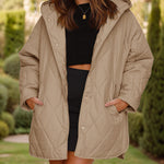 Nadorine Chic Quilted Hooded Jacket Coat