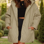 Nadorine Chic Quilted Hooded Jacket Coat