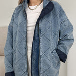 Retro Quilted Denim Style Cotton Jacket