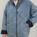 Retro Quilted Denim Style Cotton Jacket