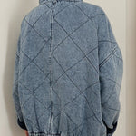 Retro Quilted Denim Style Cotton Jacket