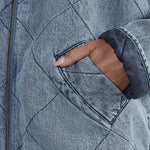 Retro Quilted Denim Style Cotton Jacket