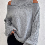 Nadorine Casual Off the Shoulder Turtleneck Sweater