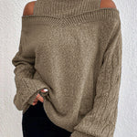 Nadorine Casual Off the Shoulder Turtleneck Sweater