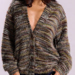 Relaxed Fit Multicolor Knit Cardigan