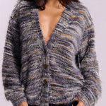 Relaxed Fit Multicolor Knit Cardigan