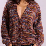 Relaxed Fit Multicolor Knit Cardigan