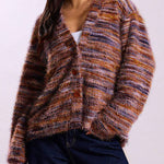 Relaxed Fit Multicolor Knit Cardigan
