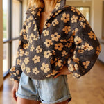 Nadorine Casual Floral Print Fleece Sweatshirt