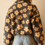Nadorine Casual Floral Print Fleece Sweatshirt