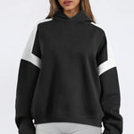 Trendy Loose Fit Colorblock Hoodie