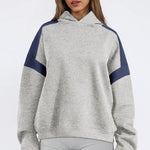 Trendy Loose Fit Colorblock Hoodie