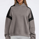 Trendy Loose Fit Colorblock Hoodie