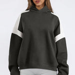 Trendy Loose Fit Colorblock Hoodie