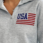 Nadorine Casual Sporty Style Quarter Zip Sweatshirt